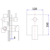 Acl Rosa Shower Bath Mixer w/ Divertor Chrome